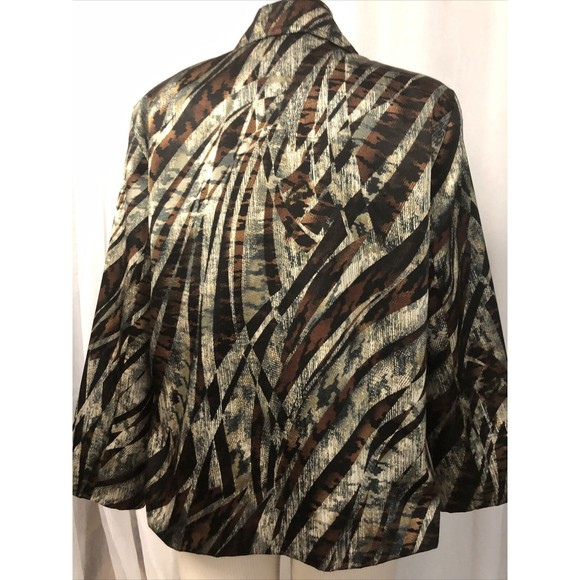 Lorizoni Women's Black Multi Color 100% Silk Blazer Size Large - Picture 4 of 5